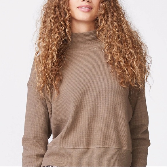 Brushed Thermal Mock Neck Sweatshirt - Picture 1 of 2